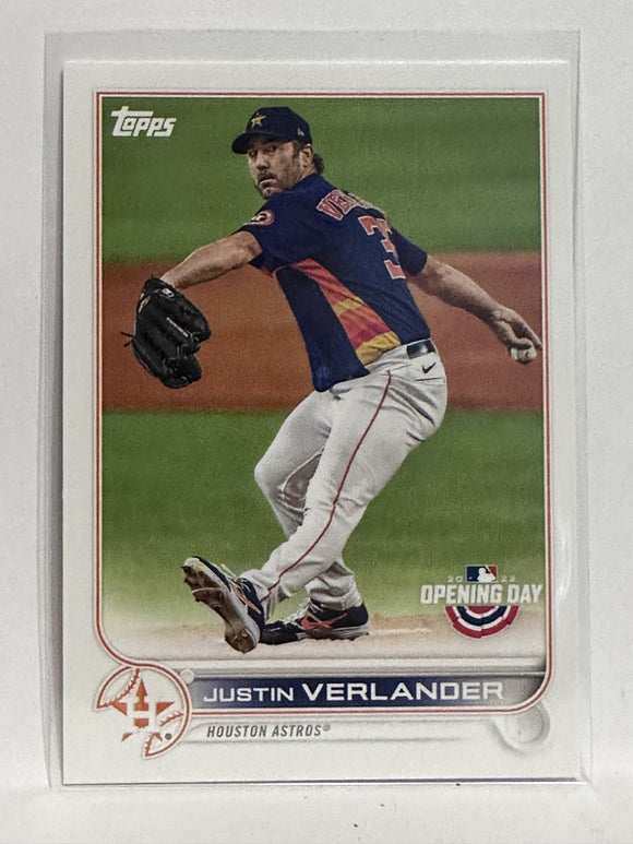#103 Justin Verlander Houston Astros 2022 Topps Opening Day Baseball Card