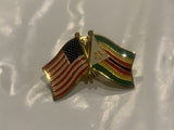 USA Zimbabwe Friendship Flags Lapel Hat Pin CE