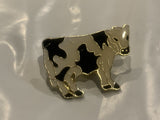 Black & White Dairy Cow Holstein Lapel Hat Pin CE