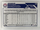 #139 Joe Barlow Texas Rangers 2023 Topps Series One Baseball Card