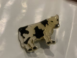 Black & White Dairy Cow Holstein Lapel Hat Pin CF