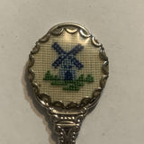 Cross Stitch Windmill Collectable Souvenir Spoon CU