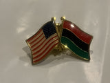 USA Pan Africa Friendship Flags Lapel Hat Pin CF