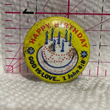 Happy Birthday God is Love 1 John 4:8  Lapel Pin