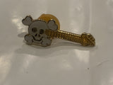 Skull and Crossbones Guitar Lapel Hat Pin CF