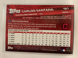 #121 Carlos Santana Cleveland Indians 2017 Topps Series One Baseball Card