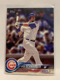 #225 Kyle Schwarber Chicago Cubs 2018 Topps Series One  Baseball Card MLB