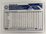 #319 Brad Miller Texas Rangers 2023 Topps Series One Baseball Card