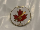Falun Alberta Baseball Maple Leaf Lapel Hat Pin CG