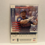 #21 Juan Gonzalez Texas Rangers 2002 Donruss Leaf Baseball Card HK