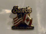 Sands Hotel Reno Casino USA Canada Flags Lapel Hat Pin CG