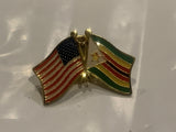 USA Zimbabwe Friendship Flags Lapel Hat Pin CG