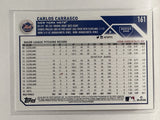 #161 Carlos Carrasco New York Mets 2023 Topps Series One Baseball Card