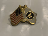 USA Free Masons Friendship Flags Lapel Hat Pin CH