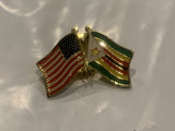 USA Zimbabwe Friendship Flags Lapel Hat Pin CH