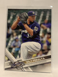 #70 Wily Peralta Milwaukee Brewers 2017 Topps Series One Baseball Card