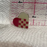 Red White Checkered Heart  Lapel Pin