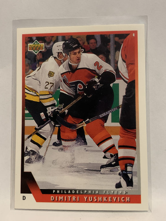 #127 Dimitri Yushkevich Philadelphia Phillies 1993-94 Upper Deck Hockey Card  NHL