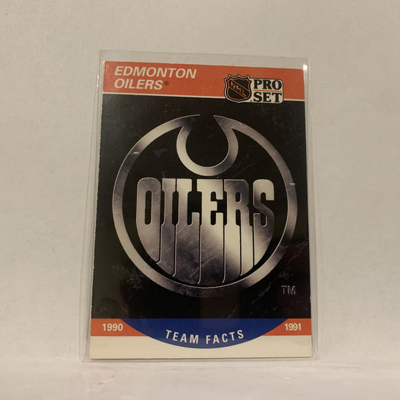 #571 Team Card Edmonton Oilers   1990-91 Pro Set Hockey  Card A1I