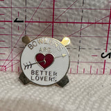 Bowlers are Better Lovers Arrow Heart  Lapel Pin