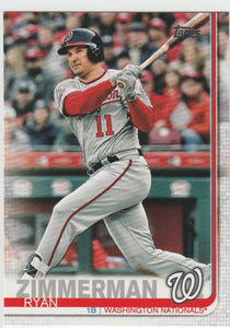 #133 Ryan Zimmerman Washington Nationals 2019 Topps Baseball Series 1