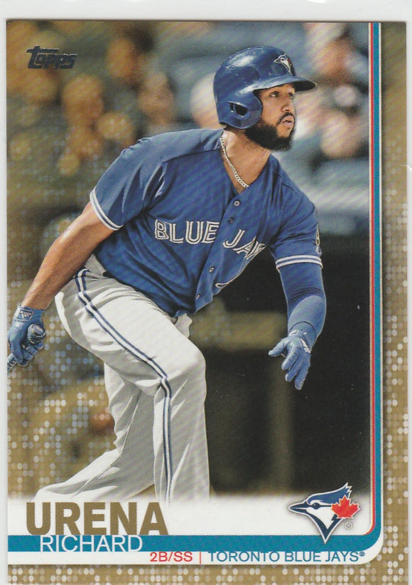 #39 Richard Urena 0533/2019 Toronto Blue Jays Gold 2019 Topps Baseball Series 1