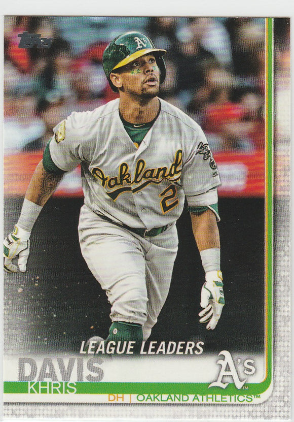 #189 Khris Davis Oakland Athletics 2019 Topps Series 1 Baseball