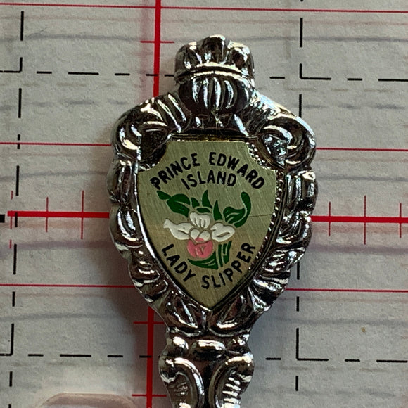 Prince Edward Island Lady Slipper Flower Souvenir Spoon NN
