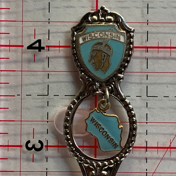 Wisconsin State Native warrior Souvenir Spoon NO