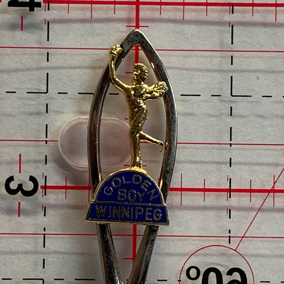 Golden Boy Winnipeg Mascot Manitoba NU Souvenir Spoon